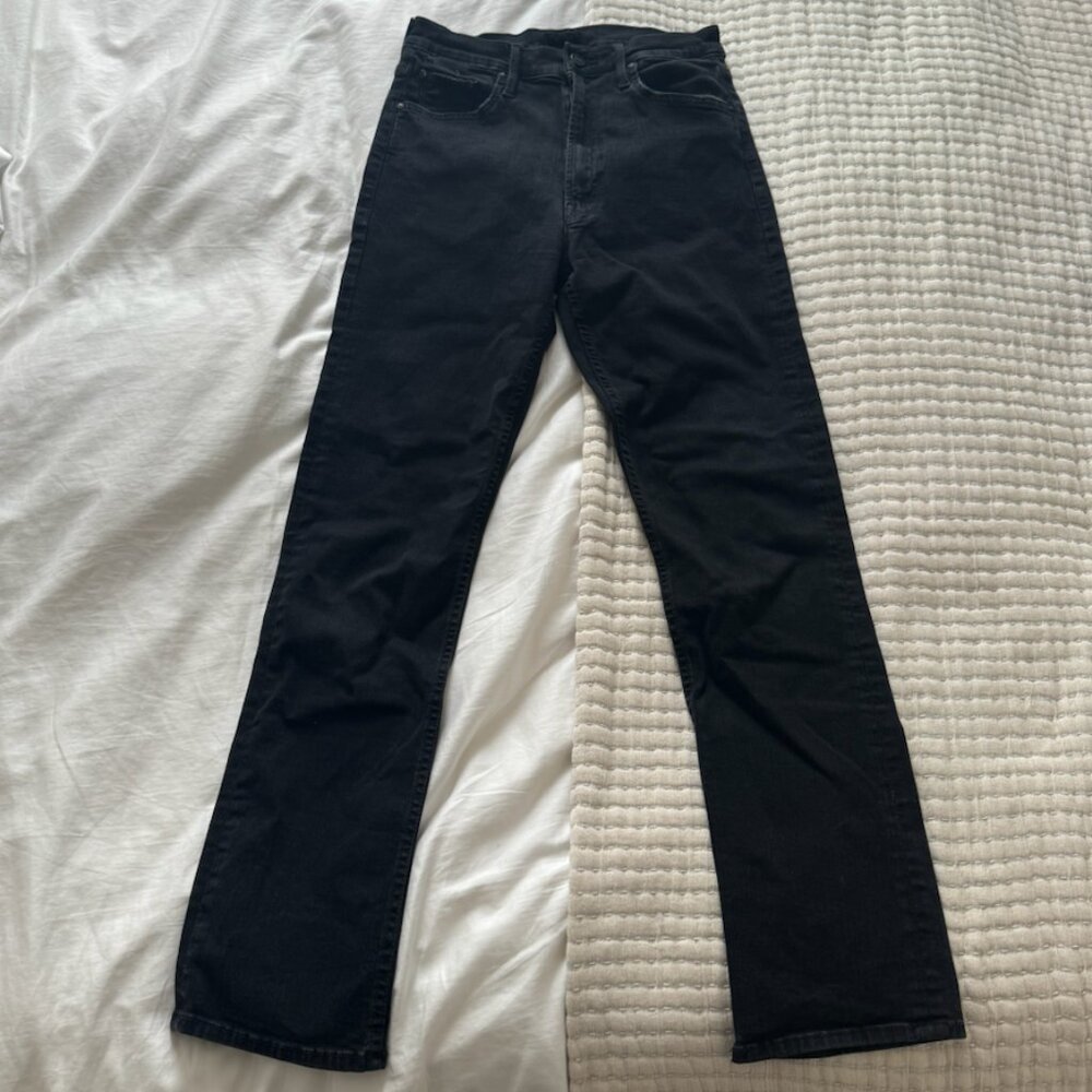 MOTHER High Waisted Rider Skimp, black, 26